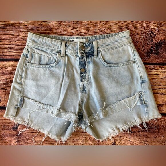 Zara Womens Button Fly Denim‎ Shorts Size 2 - Picture 4 of 7